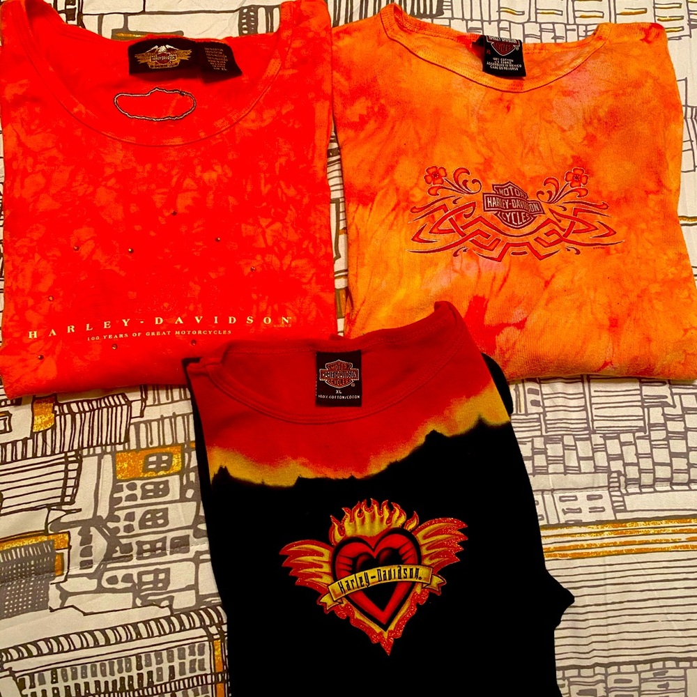 Harley Davidson women’s long sleeve shirt bundle